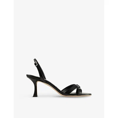 Jimmy Choo Womens Black Elsy 70 Leather Heeled Sandals Eur 39 / 6 Uk