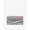 Jimmy Choo Womens Ballet Pink/silver Emmie Glitter Woven Clutch Bag