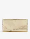 Jimmy Choo Emmie Clutch In Mirror Fabric In Gold