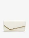Jimmy Choo Emmie Patent Leather Clutch Bag In Latte/light Gold