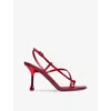 Jimmy Choo Etana 80 Metallic Leather Heeled Sandals In Ruby Red