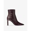 Jimmy Choo Womens Chocolate Frankie Ab 85 Leather Ankle Boots Eur 37.5 / 4.5 Uk In Brown