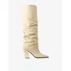 Jimmy Choo Womens Buttermilk Hart Kb 85 Leather Boots Eur 40 / 7 Uk In Yellow