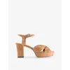 Jimmy Choo Heloise 80 Knotted Suede Platform Sandals