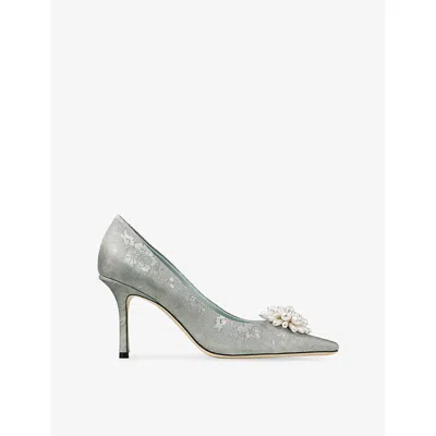 Jimmy Choo Womens  Ines 85 Brocade Pumps In Green