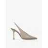 Jimmy Choo Womens Taupe Isa 95 Slingback Leather Heeled Courts In Taupe
