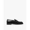 Jimmy Choo Ivy Loafer Black Croc Embossed Leather Loafers Black 38.5 In Black