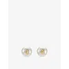 Jimmy Choo Womens Gold Jc Maxi Pearl Brass Stud Earrings In Gold