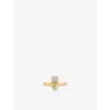 Jimmy Choo Womens Gold Jc Pearl Cube Brass Ring In Gold