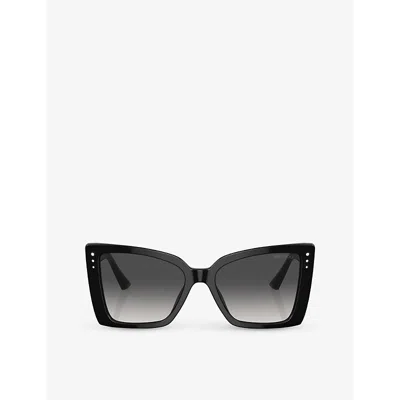 JIMMY CHOO WOMENS BLACK JC5001B SQUARE-FRAME ACETATE SUNGLASSES