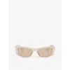 Jimmy Choo Embellished Acetate Butterfly Sunglasses In Cream