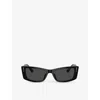 Jimmy Choo Womens Black Jc5002bu Rectangle-frame Acetate Sunglasses In Black