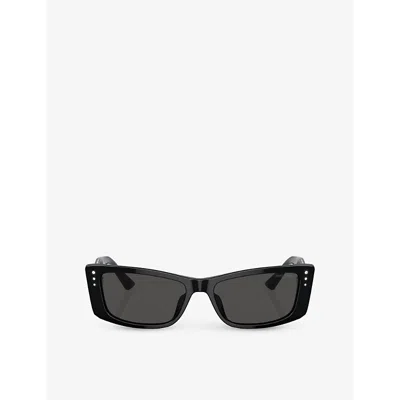 JIMMY CHOO WOMENS BLACK JC5002BU RECTANGLE-FRAME ACETATE SUNGLASSES