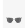 Jimmy Choo Womens Clear Jc5003 Butterfly-frame Acetate Sunglasses In Clear