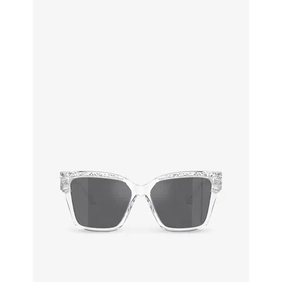 JIMMY CHOO WOMENS CLEAR JC5003 BUTTERFLY-FRAME ACETATE SUNGLASSES