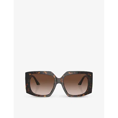 JIMMY CHOO WOMENS BROWN JC5006U SQUARE-FRAME TORTOISESHELL ACETATE SUNGLASSES