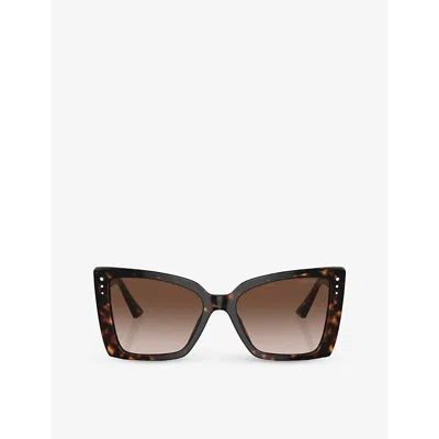 JIMMY CHOO WOMENS BLACK JC5012 SQUARE-FRAME TORTOISESHELL ACETATE SUNGLASSES