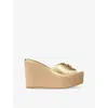 Jimmy Choo Leda Wedge 100 In Gold
