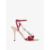 Jimmy Choo 100 Mm Crystal-embellishment Sandals In Red