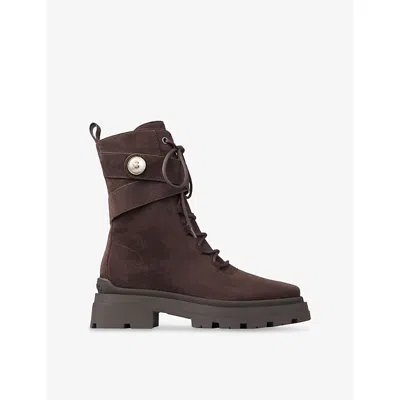 Jimmy Choo Womens Chocolate Noemi 45 Suede Ankle Boots Eur 38/5 Uk In Brown