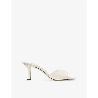 JIMMY CHOO WOMENS LATTE SKYE 70 LEATHER HEELED SANDALS EUR 36.5 / 3.5 UK