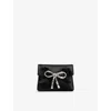 Jimmy Choo Womens Black/silver Soft Satin Card Holder With Chain In Multi