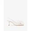 Jimmy Choo Womens  Staz 70 Pointed-toe Mesh Slingback Pumps In Ivory/ivory