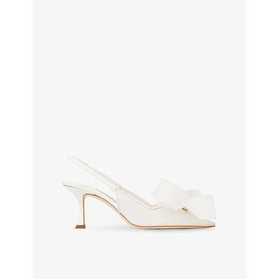 Jimmy Choo Womens  Staz 70 Pointed-toe Mesh Slingback Pumps In Ivory/ivory