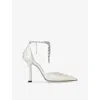 Jimmy Choo Pointed High Heels In Ivory/crystal
