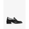 Jimmy Choo 50mm Tylor Leather Block-heel Loafers In Black