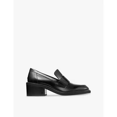 JIMMY CHOO WOMENS BLACK TYLOR 60 HEELED PATENT LEATHER LOAFERS EUR 39 / 6 UK