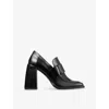 Jimmy Choo Tylor 95 Leather Heeled Loafers In Black