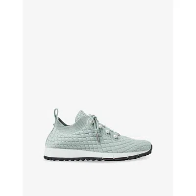 JIMMY CHOO WOMENS JIMMY CHOO VELES DIAMOND-TEXTURE KNITTED LOW-TOP TRAINERS