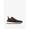 Jimmy Choo Womens X Coffee Veles Pearl-embellished Crochet-knit Low-top Trainers In X Coffee