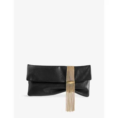 Jimmy Choo Womens Black/gold Zandra Biker Leather Clutch Bag In Multi