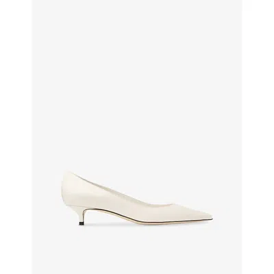 JIMMY CHOO WOMENS LATTE AMELIA 35 LEATHER HEELED COURTS EUR 41 / 8 UK