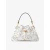 Jimmy Choo Womens Latte/gold Cinch Small Perforated-lace Leather Shoulder Bag