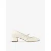 Jimmy Choo Womens Elisa 45 Patent Leather And Raffia Pumps Latte/latte Eur 37.5 / 4.5 Uk