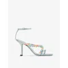 Jimmy Choo Blanche 90 Satin Heeled Sandals In White