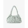 Jimmy Choo Womens Light Verde/silver Cinch S Satin Shoulder Bag