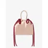 Jimmy Choo Crystal-detail Drawstring Bucket Bag In Pink