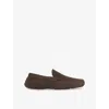 Jimmy Choo Womens Stanly Driver Reverse Suede Loafers Mocha Eur 41 / 7 Uk