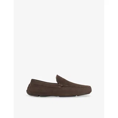 Jimmy Choo Womens Stanly Driver Reverse Suede Loafers Mocha Eur 41 / 7 Uk