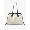 Jimmy Choo Womens  Drawstring Shearling Tote Bag In Black