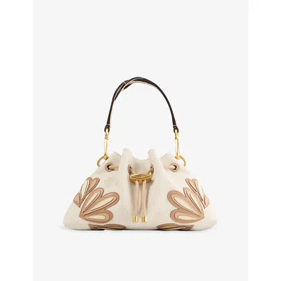 Jimmy Choo Womens Natural/chai Mix Cinch Small Canvas Tote Bag