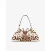Jimmy Choo Womens Natural/tan/gold Cinch Medium Canvas Shoulder Bag