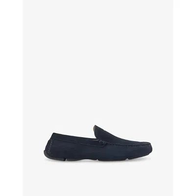 Jimmy Choo Womens Stanly Reverse Suede Driver Shoes Navy Eur 42 / 8 Uk
