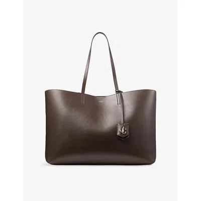 Jimmy Choo Womens Chocolate/light Gold Nine2five East-west Leather Tote Bag