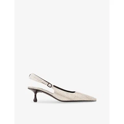 JIMMY CHOO WOMENS JIMMY CHOO AMEL 50 SLINGBACK LEATHER HEELED COURTS