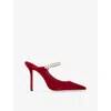 Jimmy Choo Womens Bing 100 Embellished Velvet Mules Ruby Red Eur 39.5 / 6.5 Uk In Burgundy